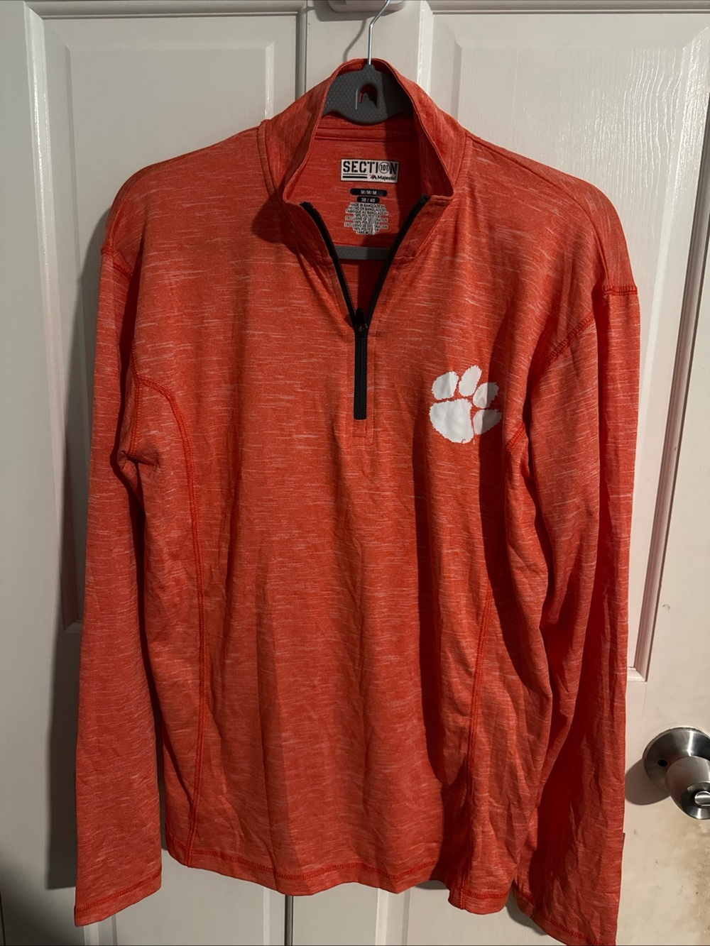 Section Pullover Quarter-Zip Shirt Jacket - Orange